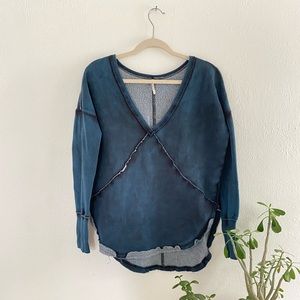 Free people indigo sweatshirt size large